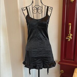 Leg Avenue Black Satin Chemise